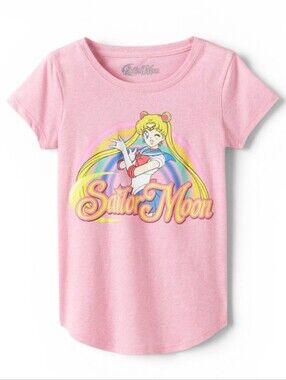 Girls Sailor Moon Graphic Short Sleeve Pink Shirt